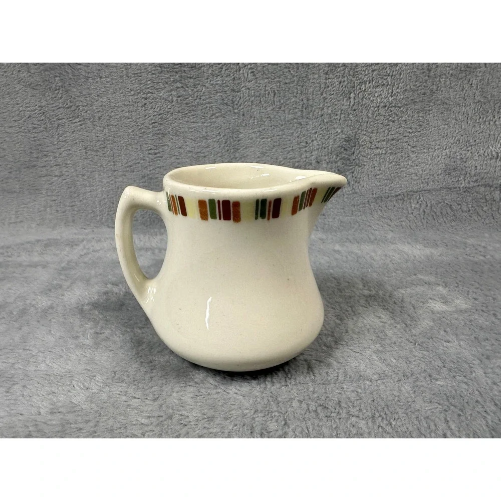 1970 Shenango China Interpace Geometric Restaurant Ware Creamer A-28